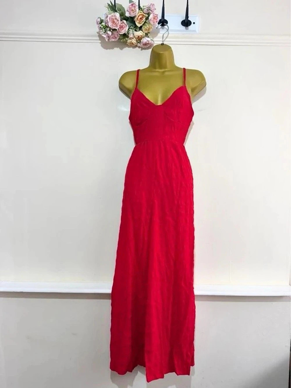 Red Strappy Maxi Dress